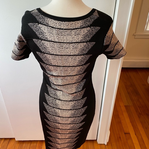 French connection black and beige band dress 10 - Picture 2 of 7